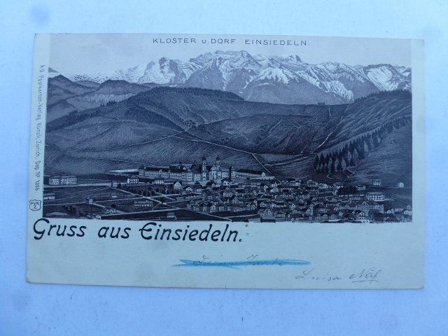 Cartoline postali: Ansichtskarte Gruss aus Einsiedeln 1901 – Usato da Walkringen venduto da Casablanca777