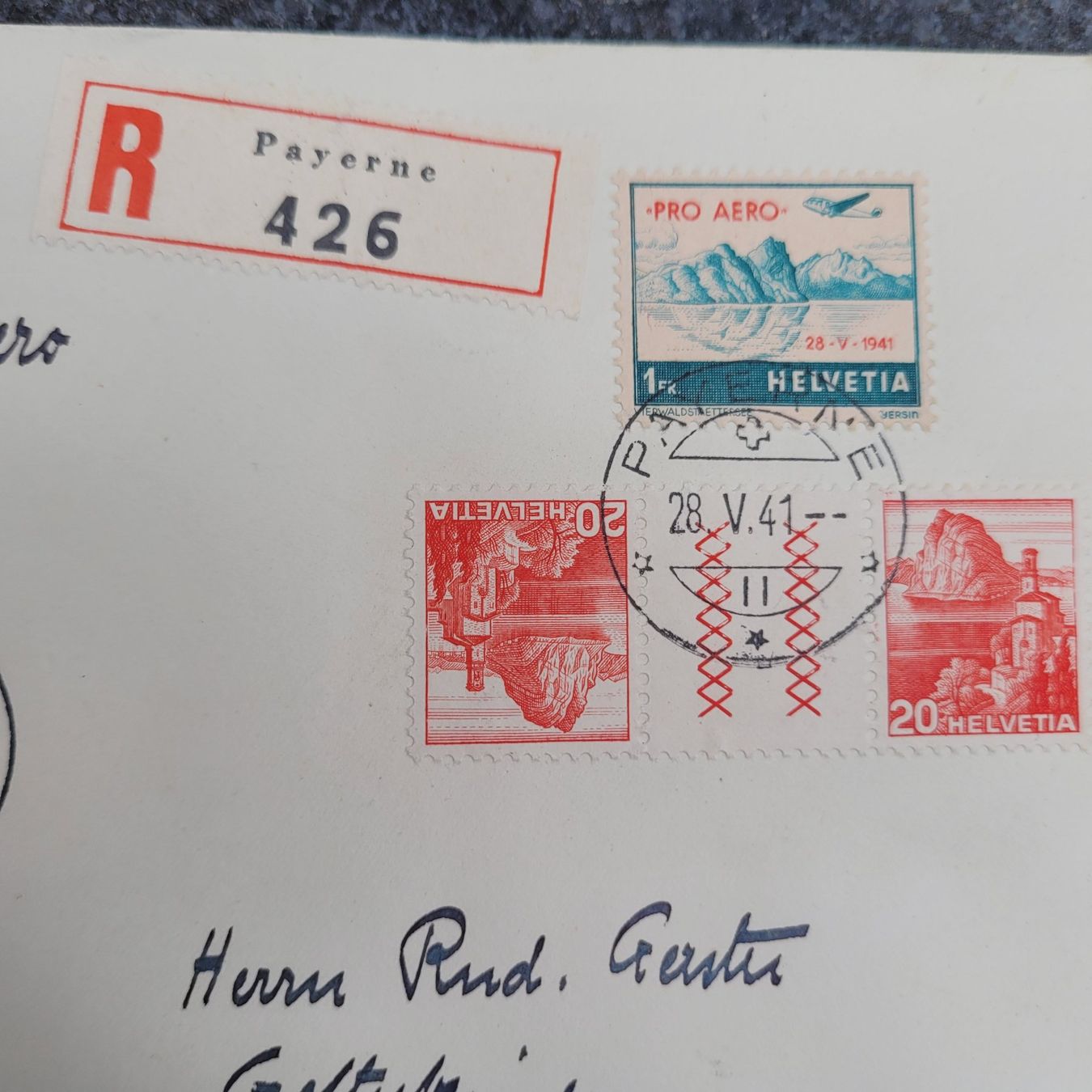 Tutti i francobolli: Luftpost Pro Aero 1941 Buochs Geltulerinden Payerne – Usato da Biel/Bienne venduto da Destockweb 1