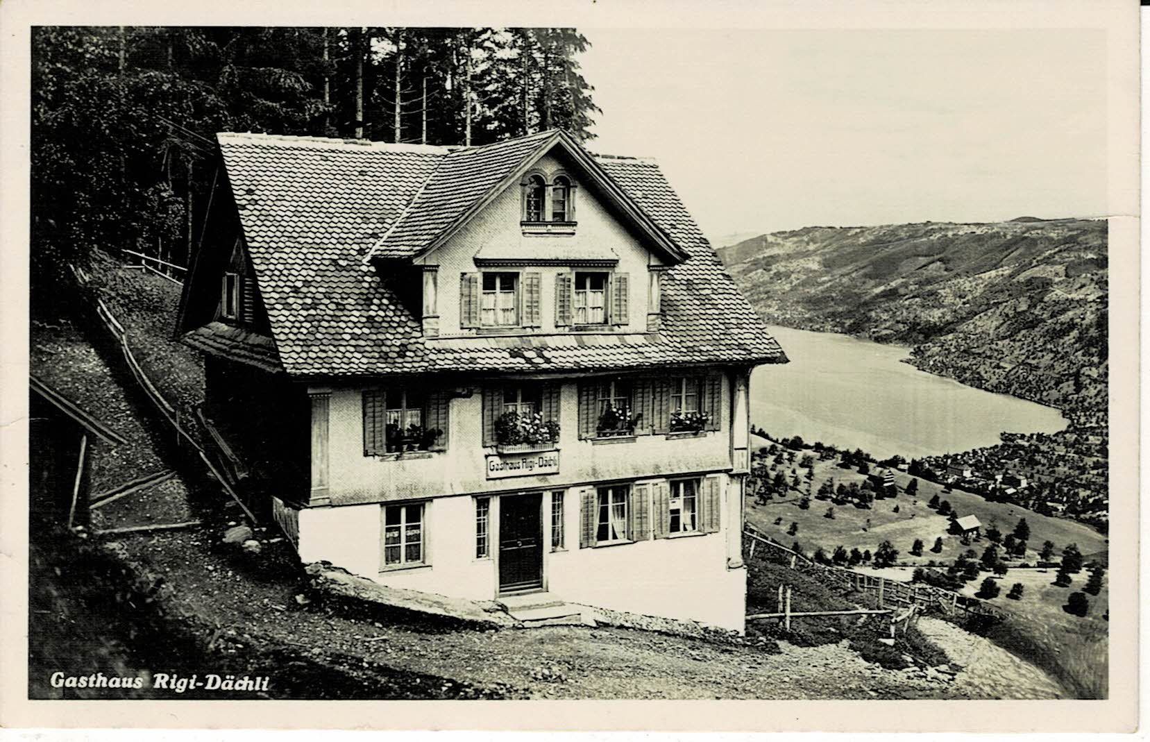 Ansichtskarten: Gasthaus RIGI-DÄCHLI SZ ca 1930! – Neu (gemäss Beschreibung) aus Hergiswil NW von Kartenfrau
