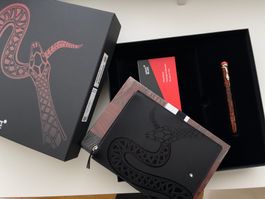 Montblanc Rouge et Noir Marble Pen and 146 Notebook SET