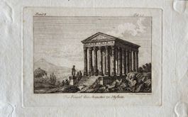 Daniel Ehrenzeller (1788-1849), Tempel Augustus, Radierung