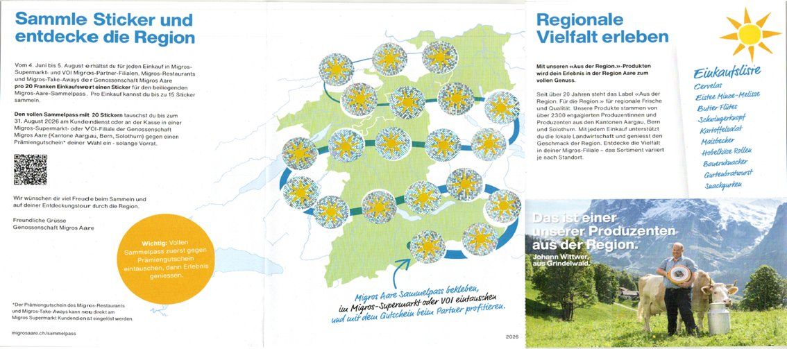 Migros Raccolte di bollini & punti: Sammelpass Migros Region Aare – Nuovo (secondo la descrizione) da Bern venduto da ascona43