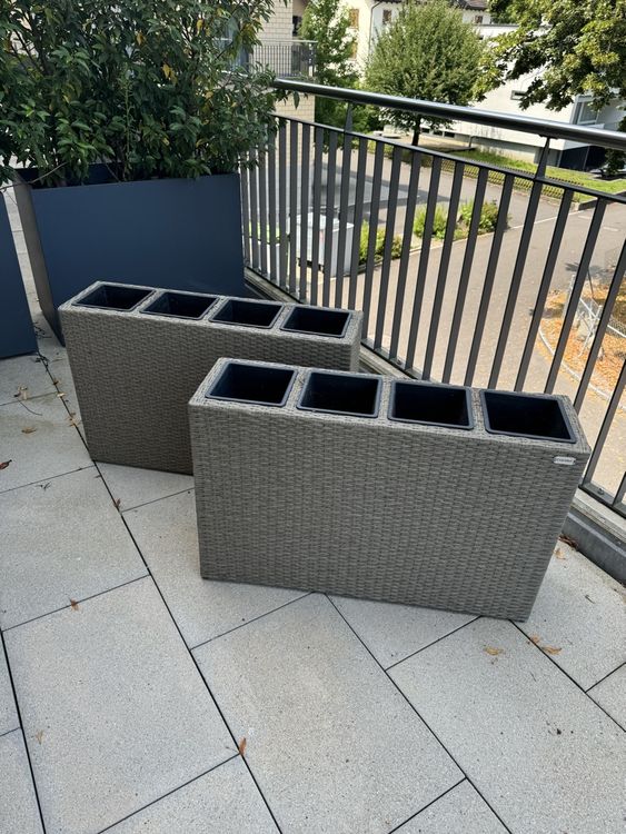 2x Blumenkasten Polyrattan hoch, Casira Kaufen auf Ricardo