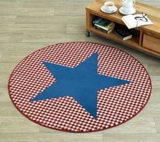Designer Velours Teppich rund-STERN KARO