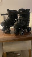 Coole schwarze Rollschuhe, Grösse verstellbar 31-34
