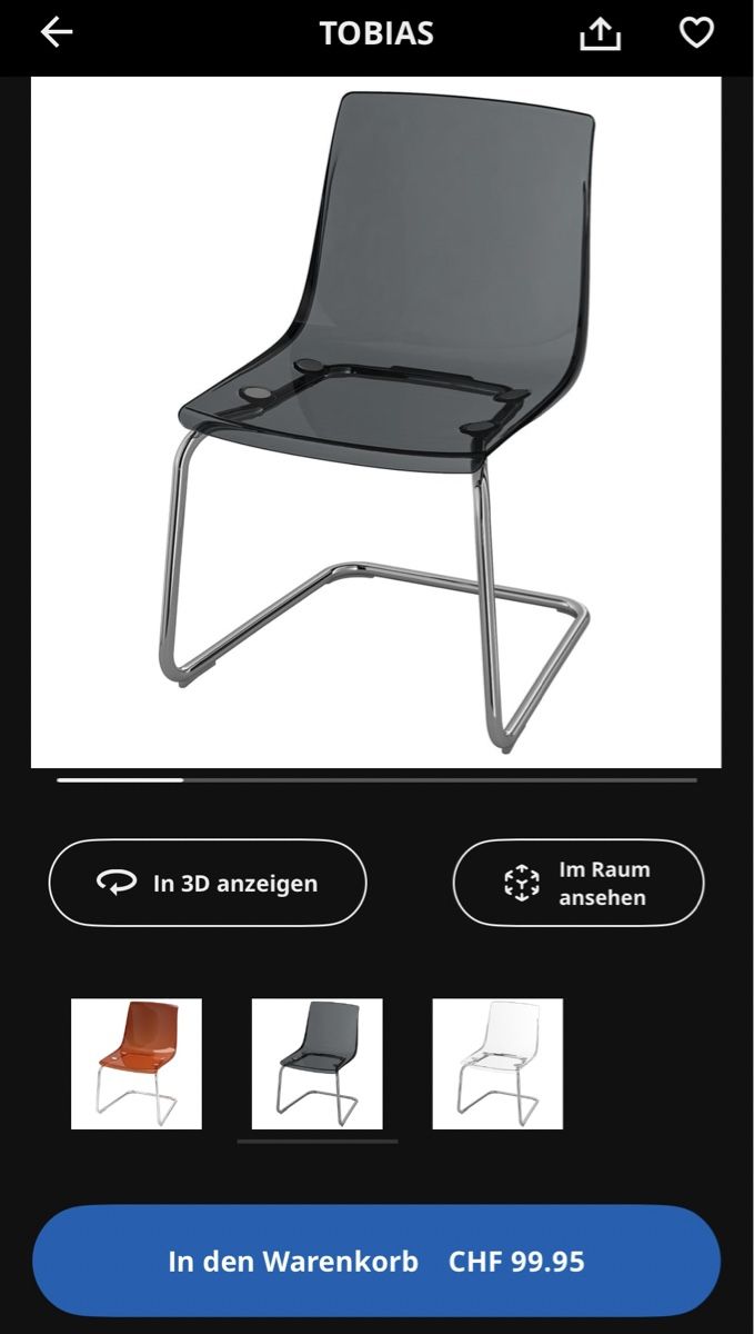 Ikea Sedie: **4 Stühle "Tobias" Ikea blau transparent** – Usato da Ehrendingen venduto da Anni_89 1