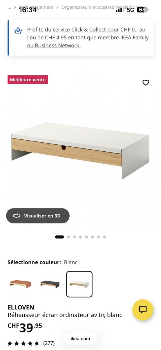 Staffa per monitor: Réhausseur écran ordinateur IKEA  – Usato da Delémont venduto da YBroquet 3