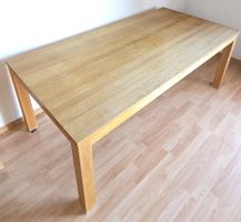 Table à manger avec 2 rallonges en chêne massif huilé