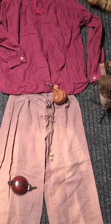 Mittelalter Gewandung Set rot braun, gebraucht