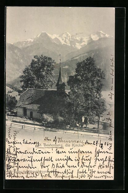 Cartoline postali: AK St. Beatenberg, Blick auf die Kirche – Usato da Berlin venduto da bartko-reher