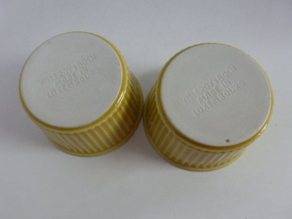 Villeroy & Boch Teglie da forno: Villeroy & Boch 2 ramequins jaune et blanc – Usato da Porrentruy venduto da Kim017 3
