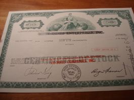 Alte Aktie USA 1971, West Indies Enterprises, Namensänderung