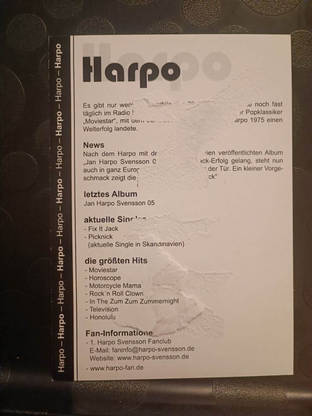 Autografi: Harpo - Handsignierte Autogrammkarte – Usato da Menziken venduto da Artographs 1