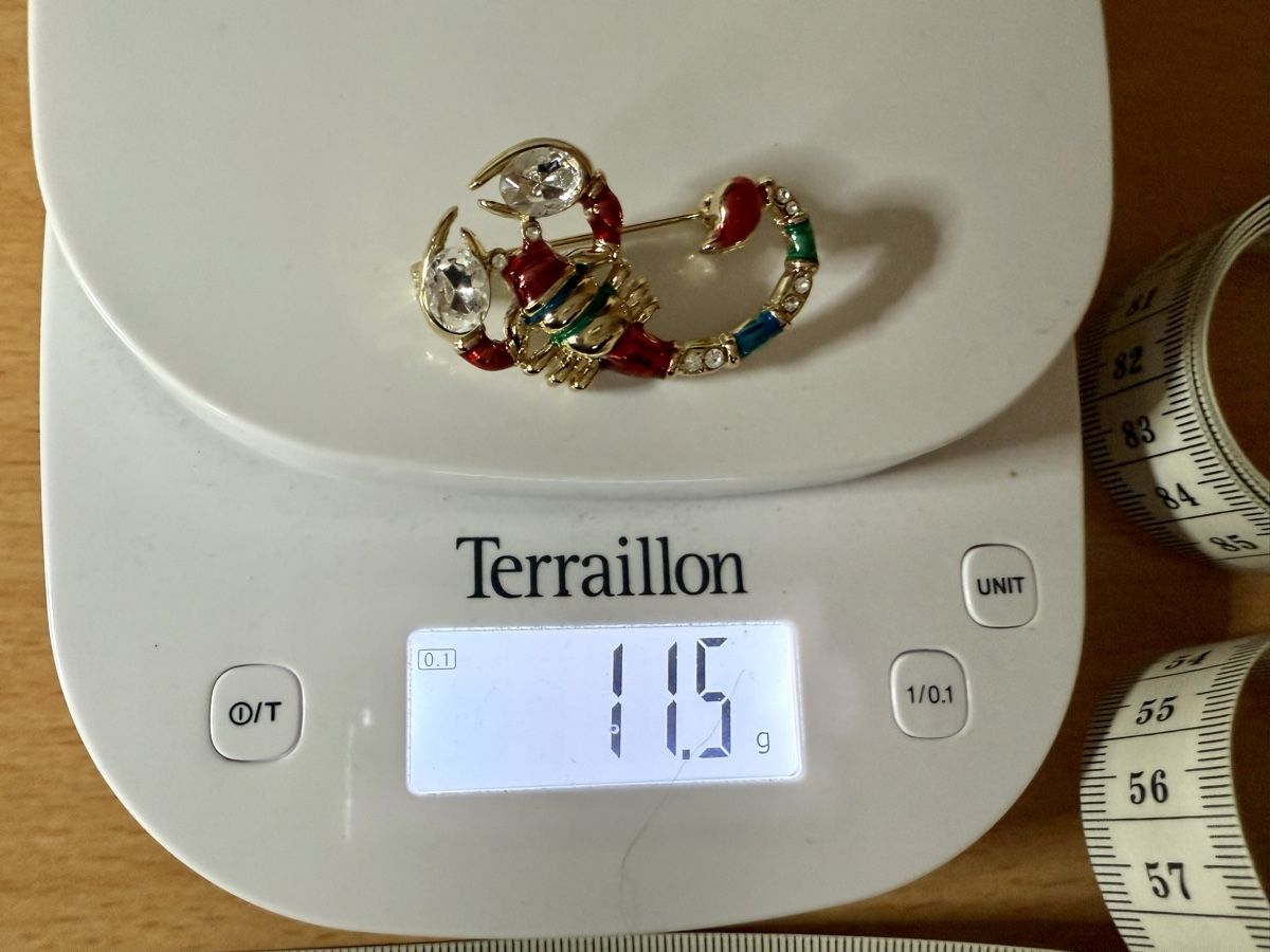 Spille & Fermagli: Vintage Brosche Skorpion bunte Strasssteine, emailliert – Usato da Lamone venduto da LaCantinaMagica 9