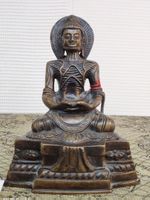 Antike Buddha-Figur Shakyamuni aus Bronze