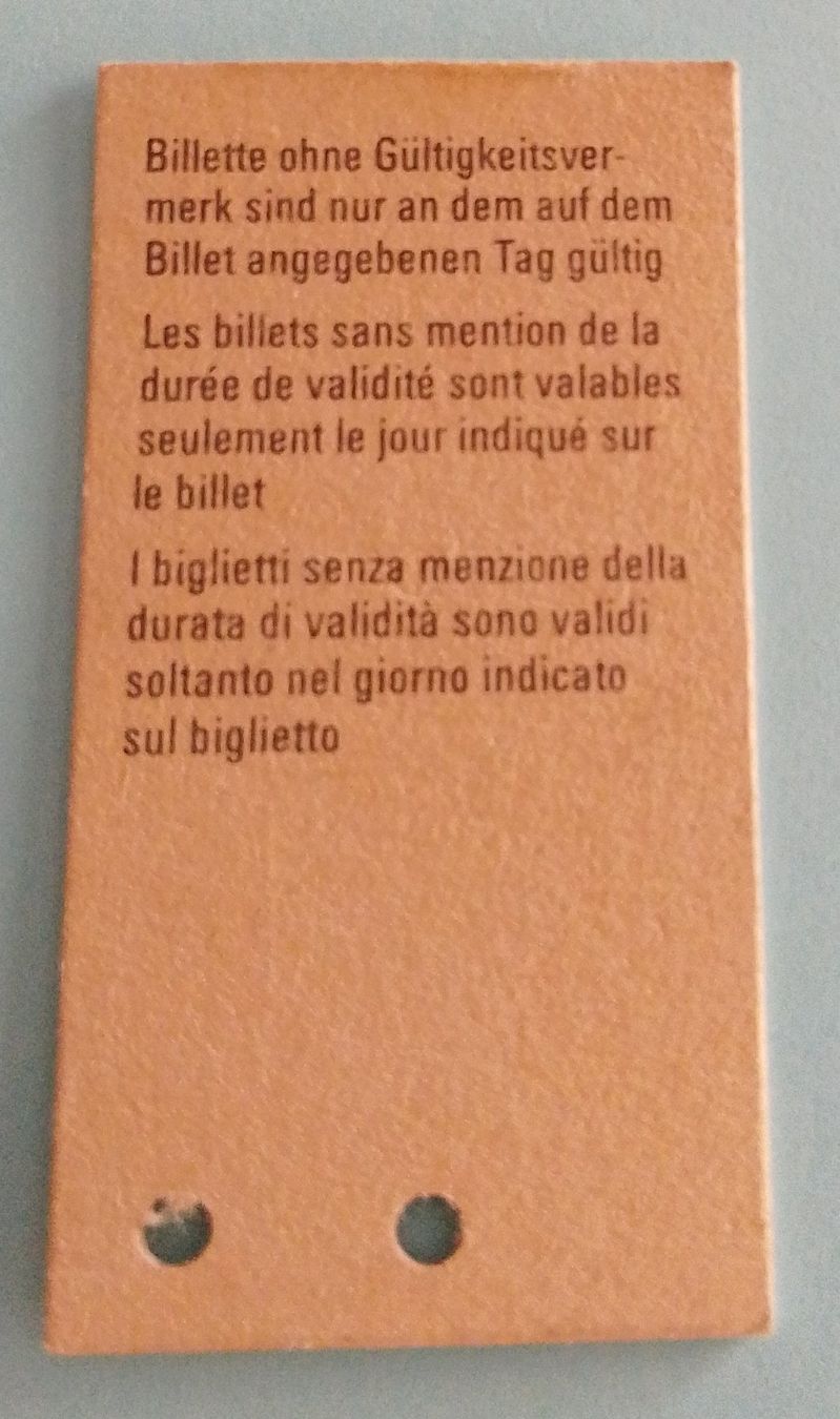 Biglietti: Billette Schweiz Avenches Payerne 2. Kl. 4123 – Usato da Wohlen AG venduto da salamanderspielwaren 1