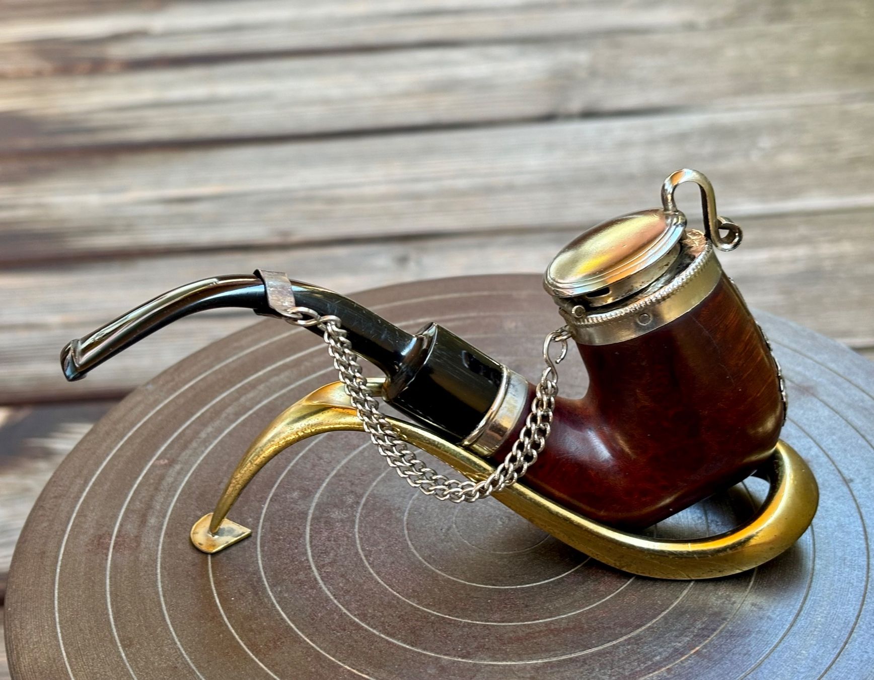 Pipe & Accessori: Tabakpfeife Deckelpfeife B.B.K. Brunner Buhofer m. Gamsbock – Usato da Lüchingen venduto da Eeizo 2