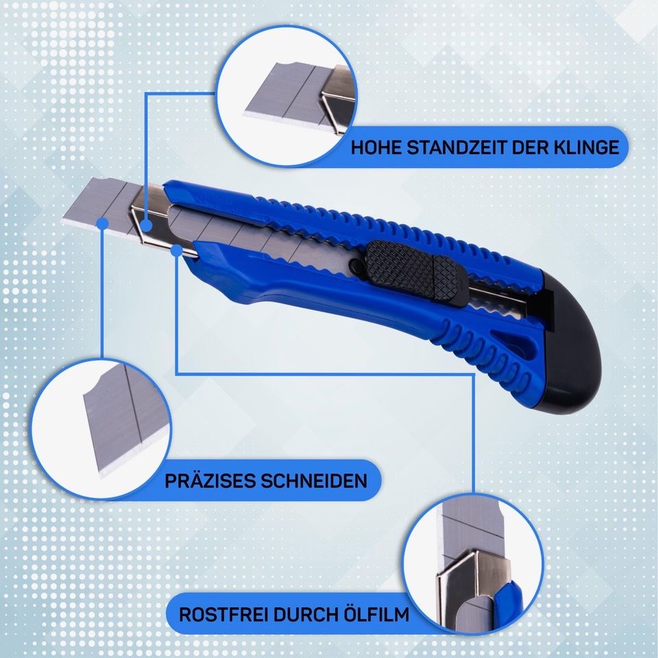 Coltelli: 18 mm Cuttermesser Teppichmesser Paketmesser Kartonmesser – Nuovo e nell'imballaggio originale da Bülach venduto da RockBottomOffTheRamp 3