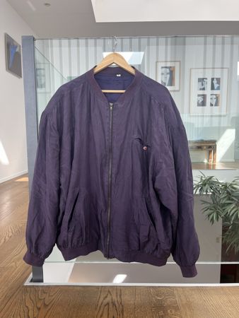 Bomberjacke aus Seide in aubergine/dunkellila, Grösse XL