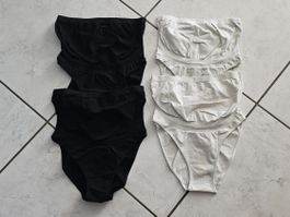 Umstans- Slip "Anita"  4- er Set / weiss und schwarz/ Gr.M