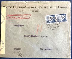 1943 Flugpost Zensurbrief D.Reich Porto nach St.Gallen