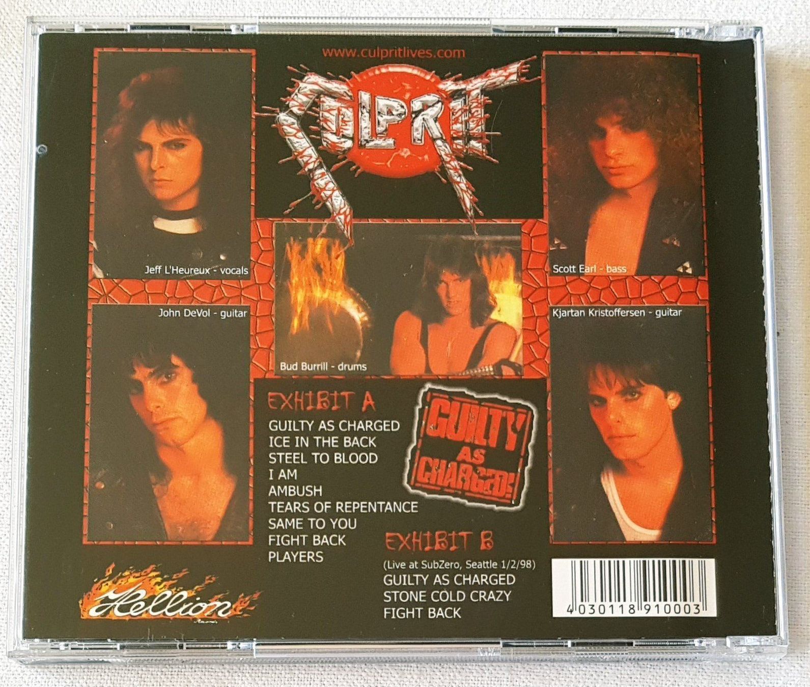 CD: Culprit ‎– Guilty As Charged - CD - 2000 -  Bonustracks – Usato da Uster venduto da Zardodel 1