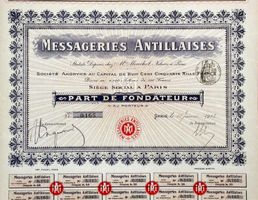 Messageries Antillaises SA, Paris - 1913
