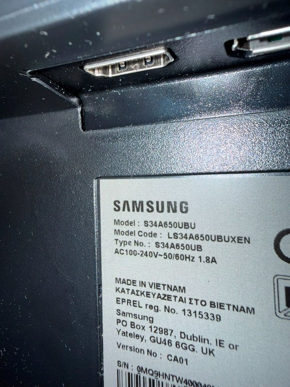 Monitore: SAMSUNG LS34A650UBUXEN – Gebraucht aus Flamatt von Flamatt1994 2
