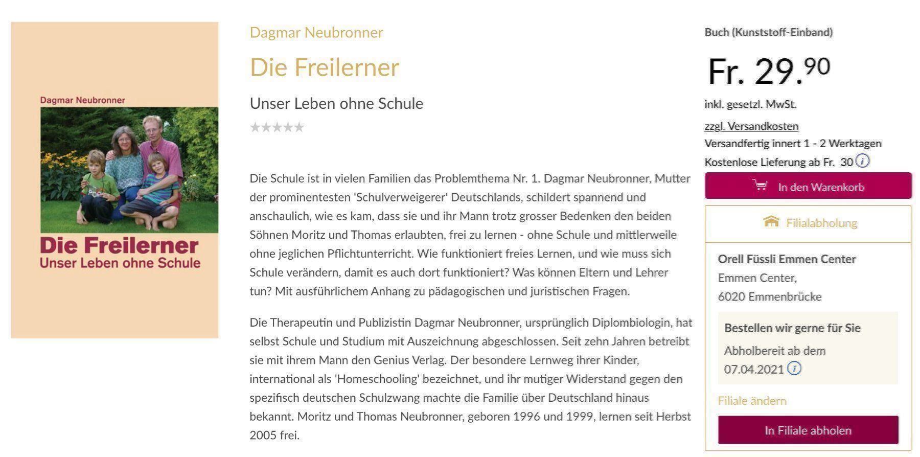 Livres: Die Freilerner - Unser Leben ohne Schule – D'occasion à Rothenburg par Kaulquappe55 1