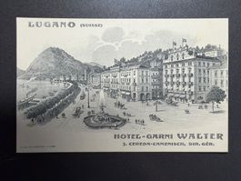 Litho AK  LUGANO Hotel Walter