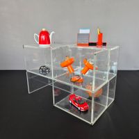 Design Plexiglas Acryl Regal Salontisch Couchtisch m Fächer