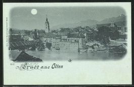 Gruss aus Olten, Mondscheinkarte, datiert 1898