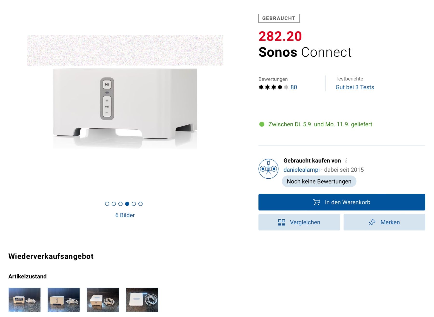 Sonos Multimediaplayer & Streamer: Sonos Connect - Streaming Device – Gebraucht aus Richterswil von  4