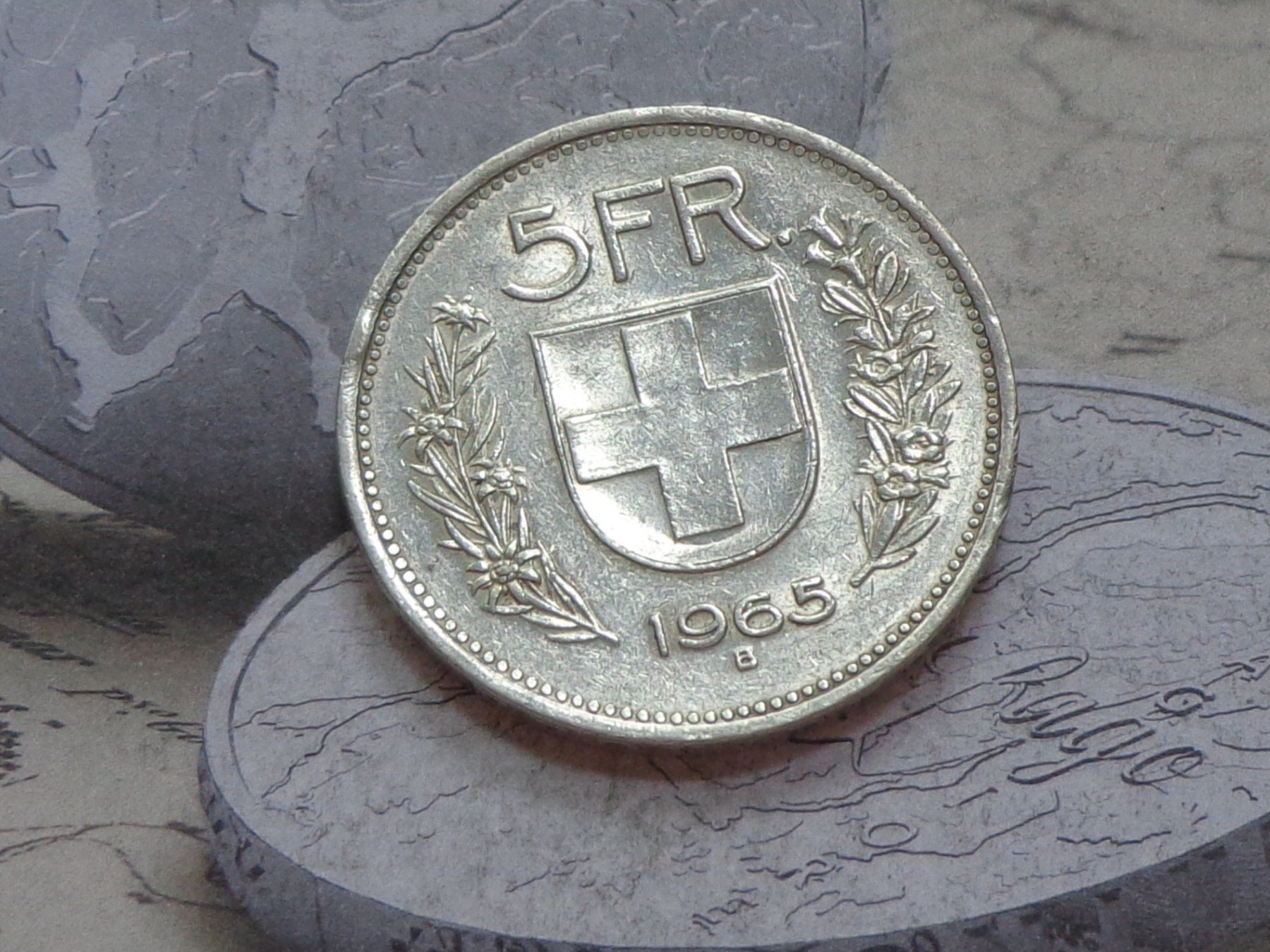 Toutes les monnaies: 5 Fr. 1965 B – D'occasion à Pully par UCA01