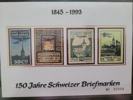 Flugvorläufer Karte 150 Jahre Schweizer Briefmarken