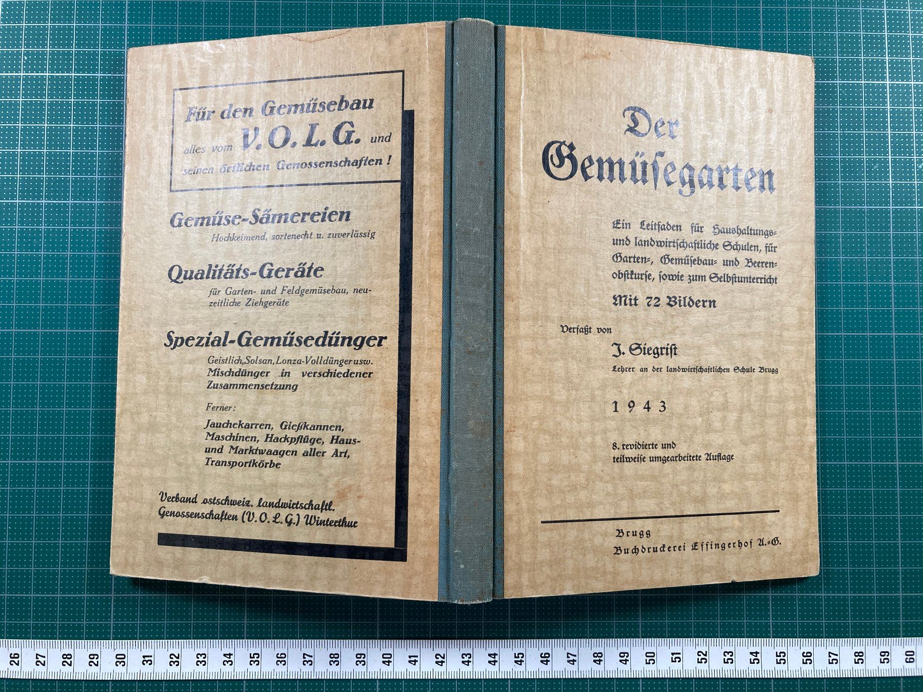 Bücher: J. Siegrist, Brugg: Der Gemüsegarten, 1943 – Gebraucht aus Lenzburg von fh1 1
