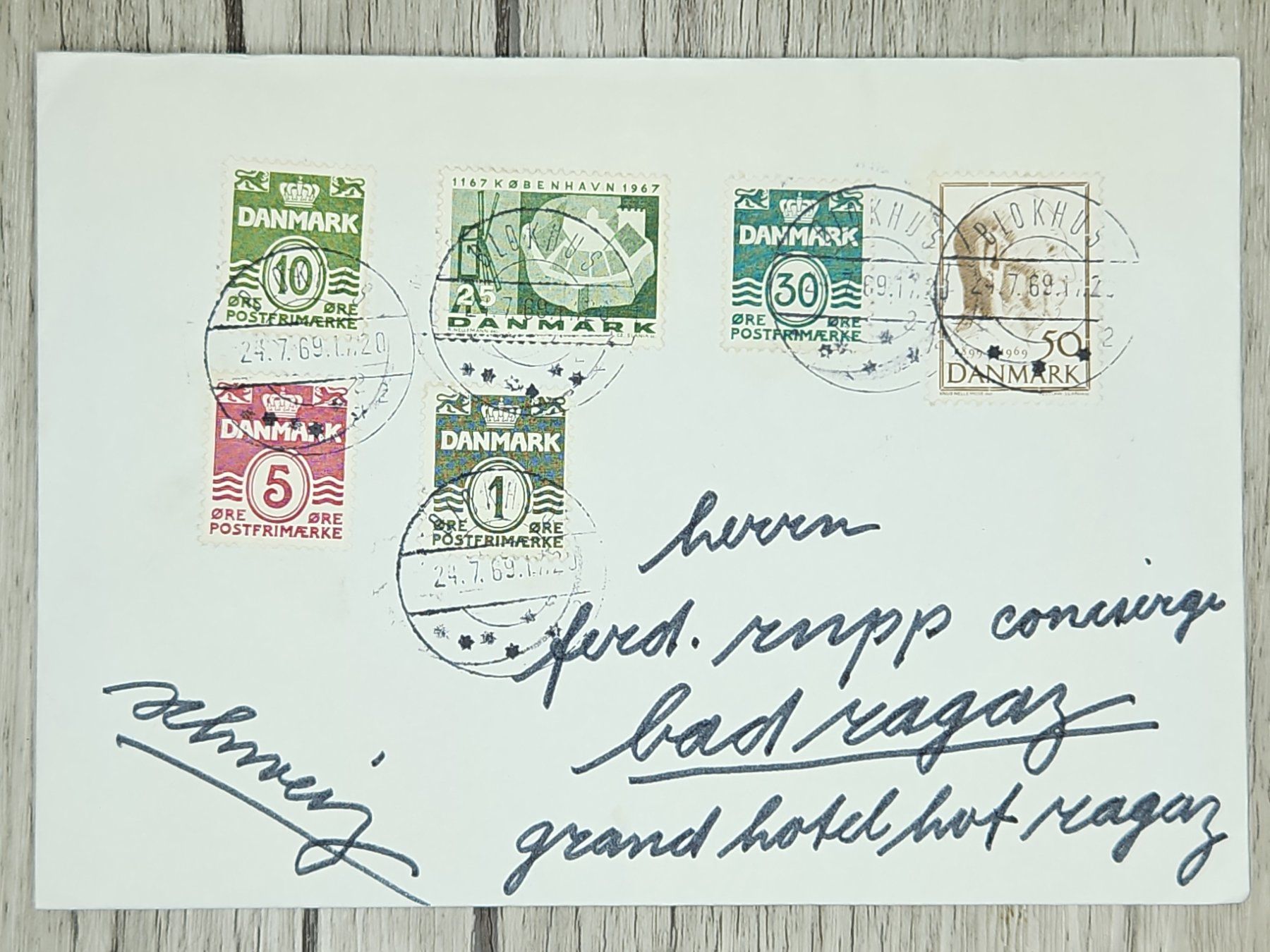 Tutti i francobolli: CL14 Enveloppe + Timbre Danemark 1969 – Usato da Cousset venduto da Patrick_Collections