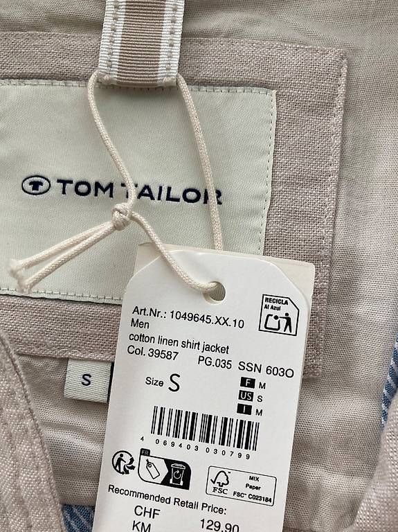 Tom Tailor Jacken: fabrikneue, ungetragene Leinen-Jacke, Tom Tailor, Gr. S – Neu und originalverpackt aus Otelfingen von pat_8jmb 1