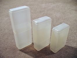3 Kunststoff Schiebe Schachtel transparent Dose Box Behälter