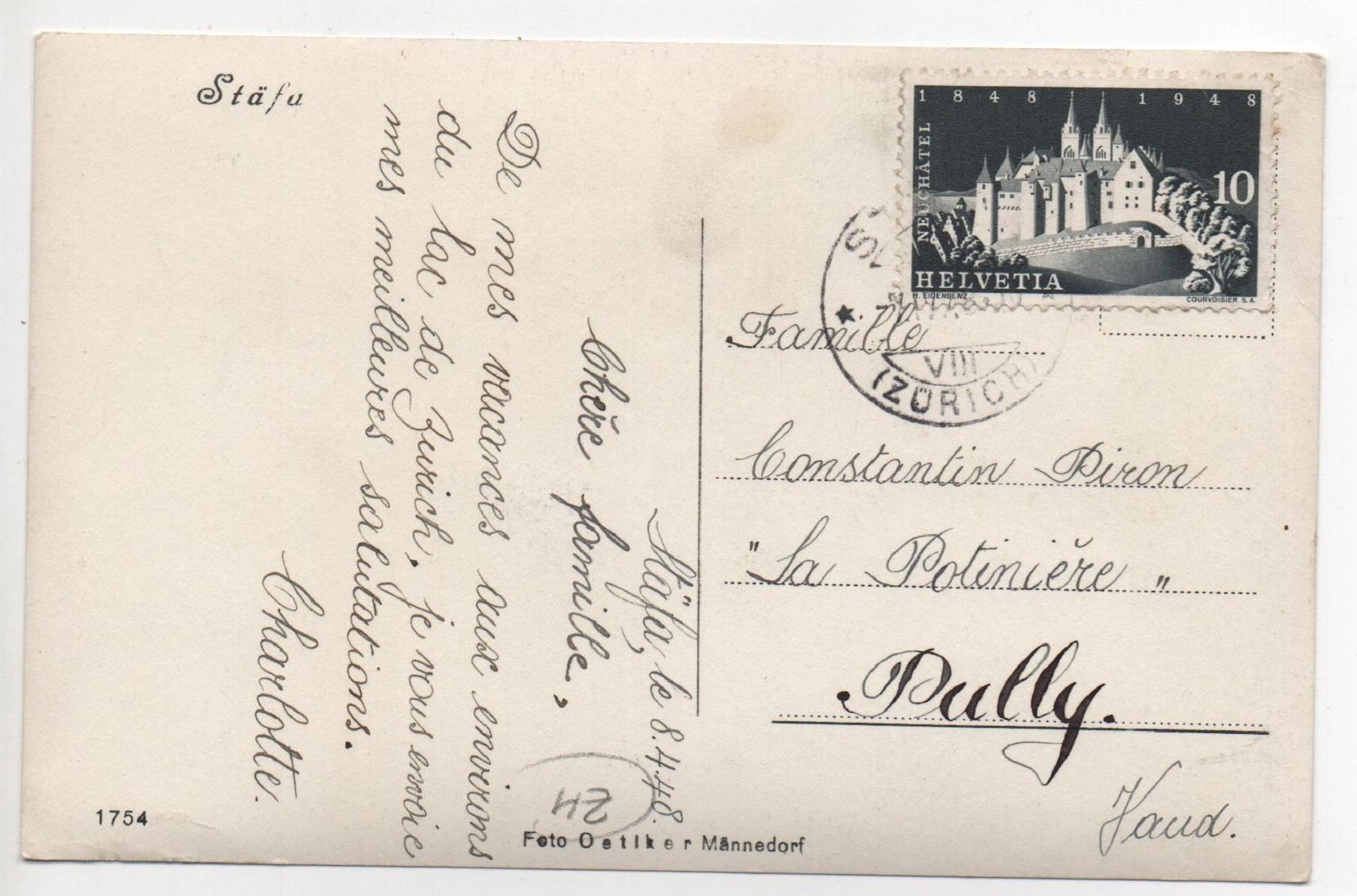 Cartes postales: STÄFA Bahnhofquartier Bahn – D'occasion à Jona par philajona 1