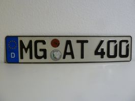 Nummernschild / Kfz-Kennzeichen Deutschland MG AT 400 mit EU