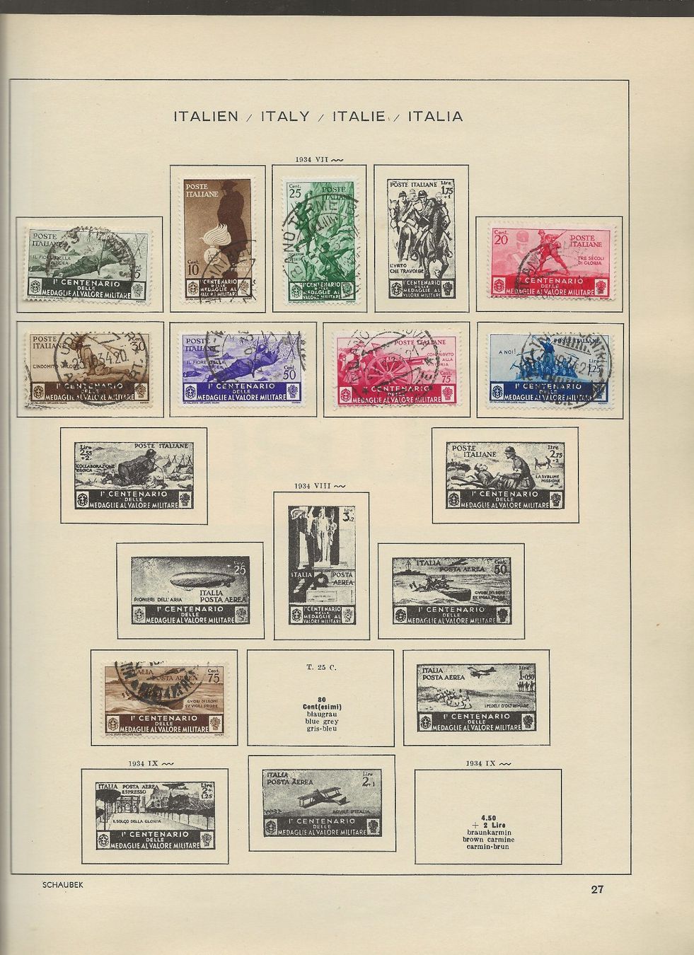 Tutti i francobolli: Marken Italien 1934 bis 1938 – Usato da Au ZH venduto da xelagreb01 2