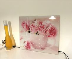Glasbild mit Rosen - Masse 60 x 52 cm - NP CHF 93.-