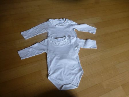2 x Baby-Body, langarm neu, weiss