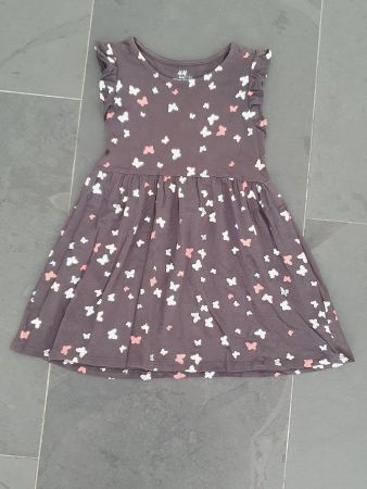 Schmetterling Kleid in schwarz mit Glitzer ++ Gr. 110 / 116