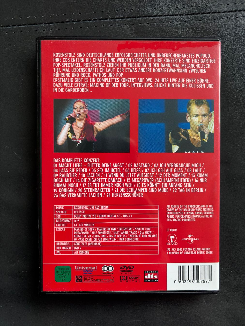Tutti i DVDs: Rosenstolz Live aus Berlin – Usato da Hombrechtikon venduto da Dokmasa 1