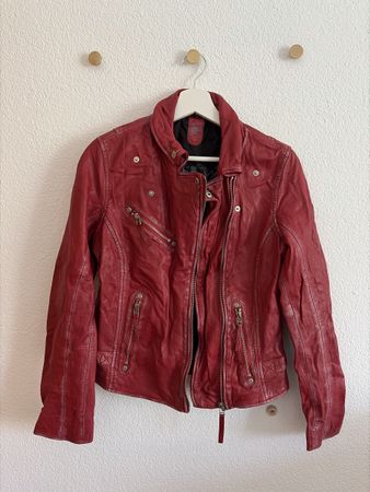 Mauritius Perfecto Lederjacke Rot Gr. M – Bikerjacke