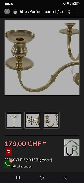 Portacandele: Kerzenhalter Classic Aluminium Gold 144cm – Usato da Ostermundigen venduto da Calvinom 1