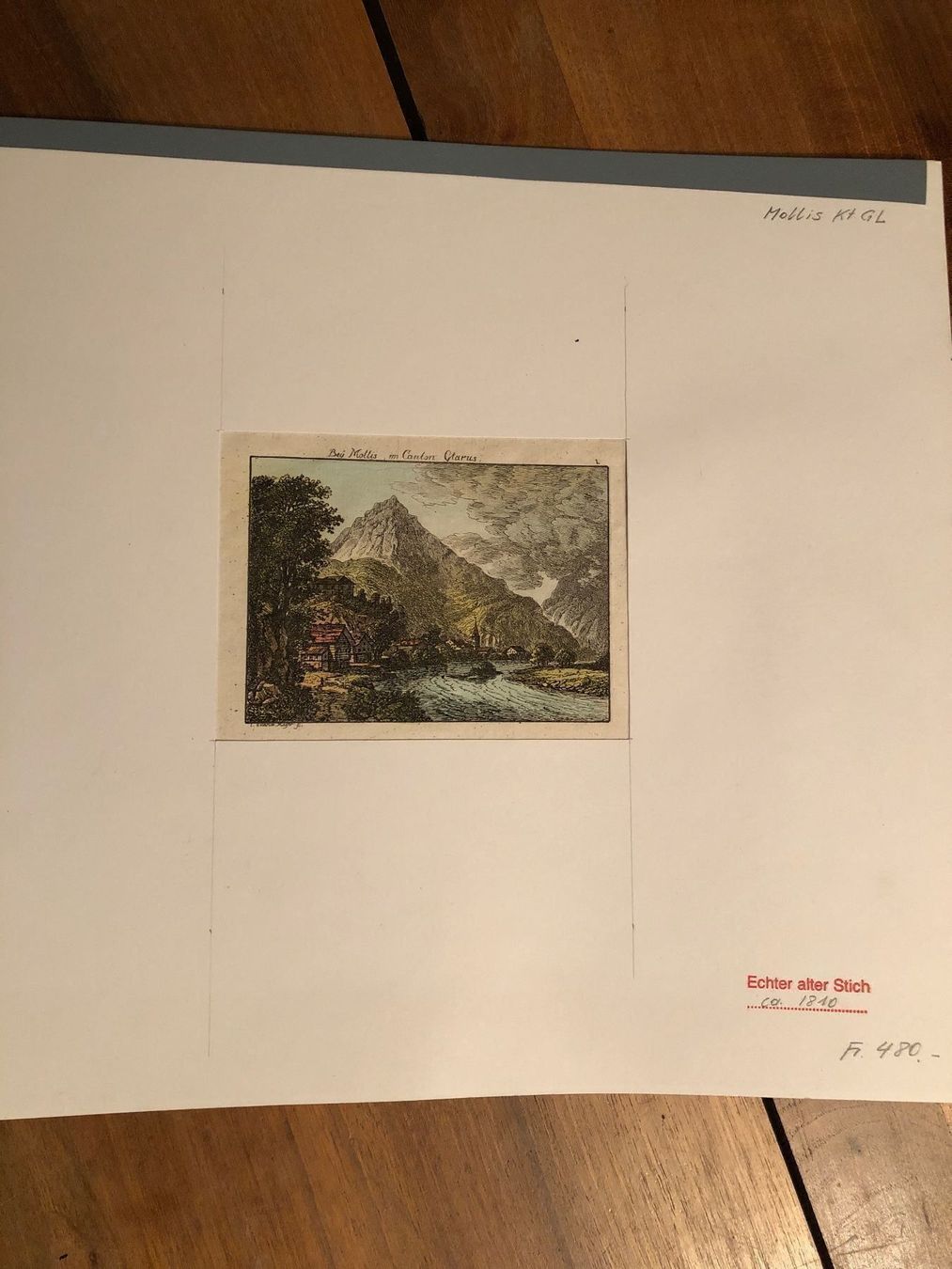Foto & Immagini: Echter antiker Stich. MOLLIS Kt GL. 1810 – Usato da Wald ZH venduto da mlnt 3