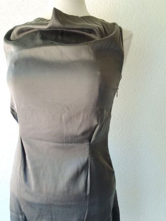 SEIDENKLEID SOIE FONTANA KLEID XS 34 SEIDE SILK TAUPE DRESS